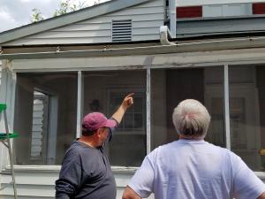 Fixing a porch roof with water damage