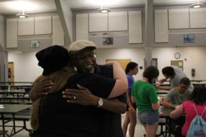 A Volunteer Shares a Hug with Her Resident after the Closing Program (Photo Courtesy of Victoria Knizewski)
